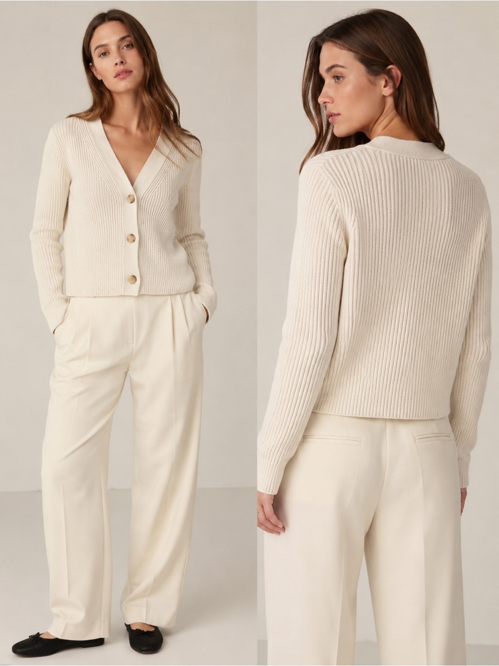 $230 CLUB MONACO RIBBED COTTON BLEND CARDIGAN